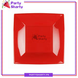 9 inches Square Shaped Disposable Plastic Plate Pack of 10 For Party Decoration & Celebrations