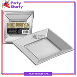 9 inches Square Shaped Disposable Plastic Plate Pack of 10 For Party Decoration & Celebrations
