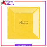 9 inches Square Shaped Disposable Plastic Plate Pack of 10 For Party Decoration & Celebrations