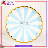 9inches Large Size Strip Design Party Disposable Paper Plates For Candyland Party Event Decoration & Celebration