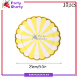 9inches Large Size Strip Design Party Disposable Paper Plates For Candyland Party Event Decoration & Celebration