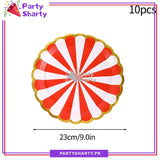 9inches Large Size Strip Design Party Disposable Paper Plates For Candyland Party Event Decoration & Celebration