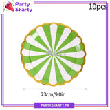 9inches Large Size Strip Design Party Disposable Paper Plates For Candyland Party Event Decoration & Celebration