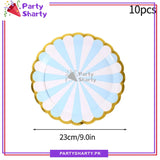 9inches Large Size Strip Design Party Disposable Paper Plates For Candyland Party Event Decoration & Celebration