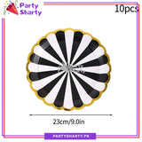 9inches Large Size Strip Design Party Disposable Paper Plates For Candyland Party Event Decoration & Celebration