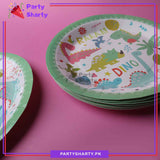 9inches Large Size Little Dino Theme Party Disposable Paper Plates for Dinosaur Theme Party and Decoration