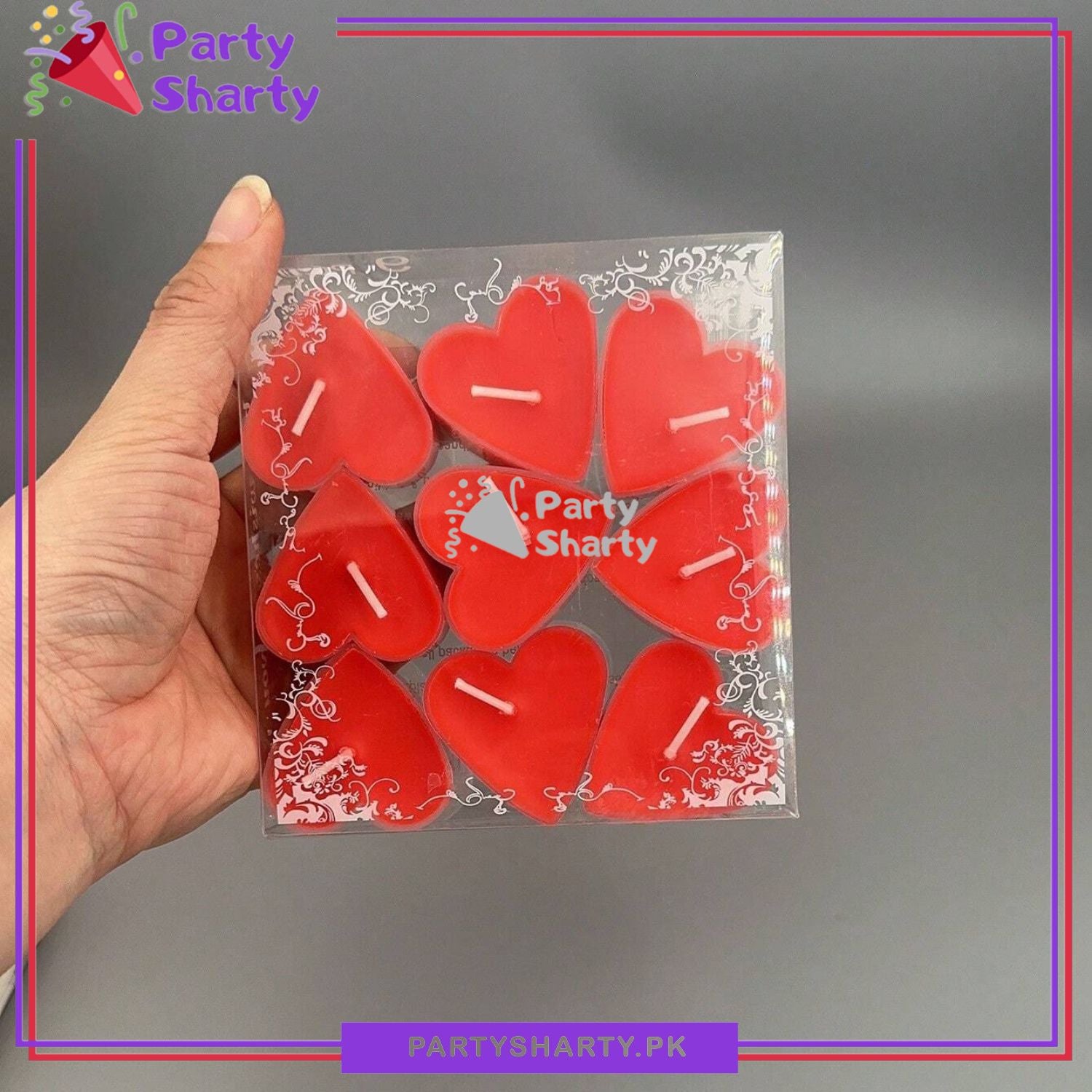 9pcs Red Heart-Shaped Candles For Valentine's Day, Proposal, Wedding, Birthday Decorations