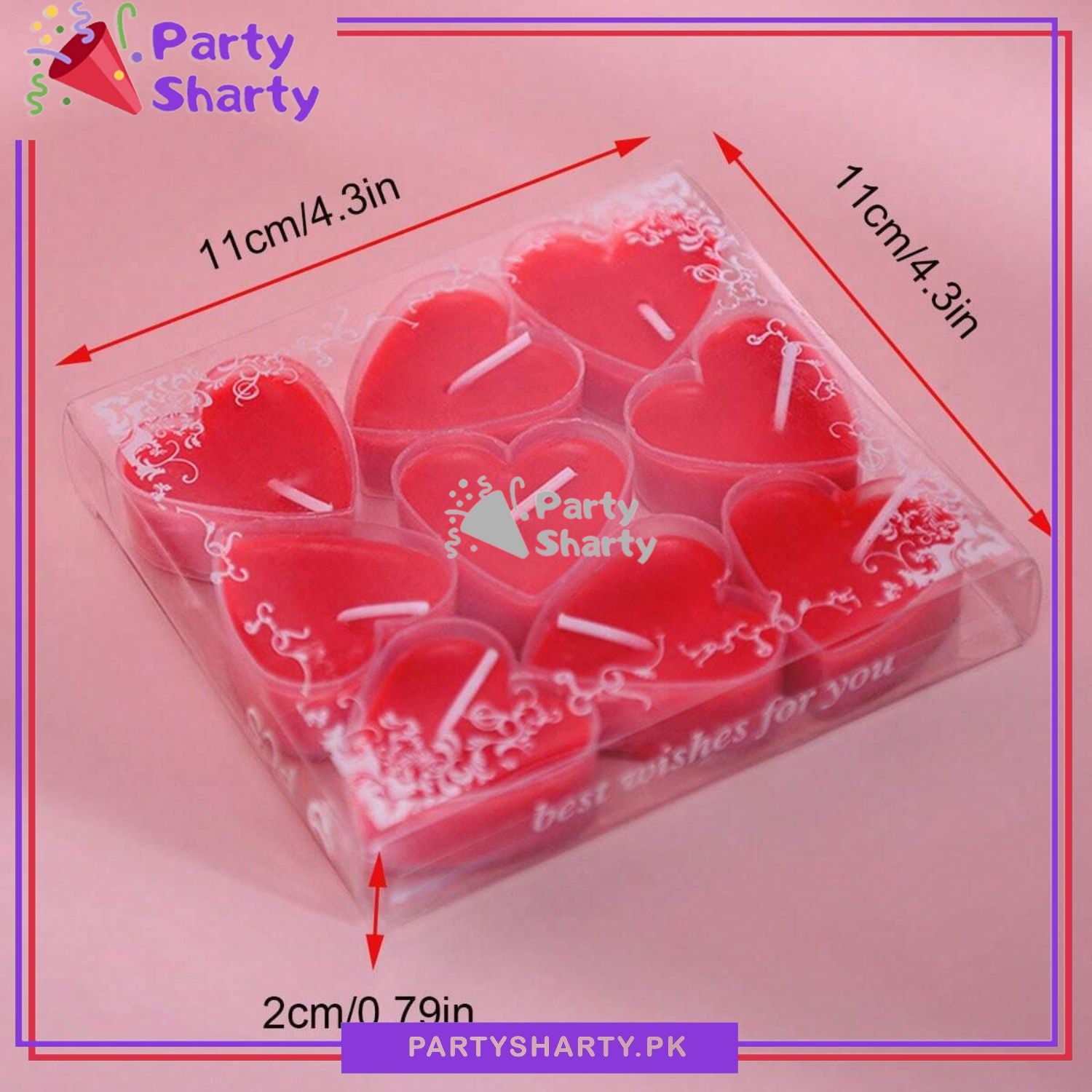 9pcs Red Heart-Shaped Candles For Valentine's Day, Proposal, Wedding, Birthday Decorations