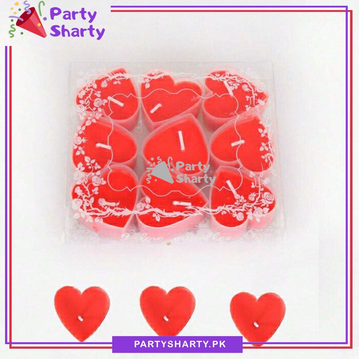 9pcs Red Heart-Shaped Candles For Valentine's Day, Proposal, Wedding, Birthday Decorations
