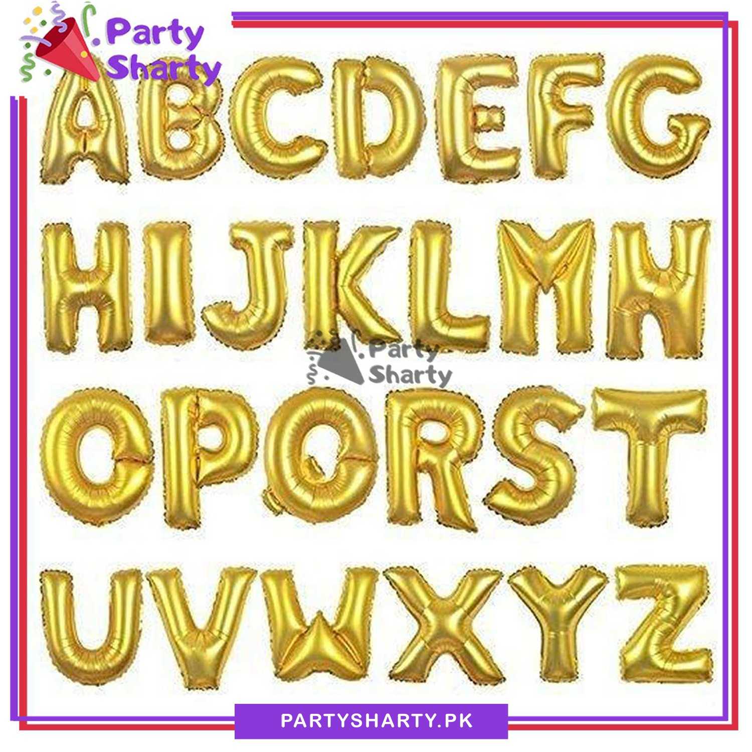 Golden Alphabet Foil Balloon For Birthday, Anniversary, Bridal Shower Celebration and Decoration