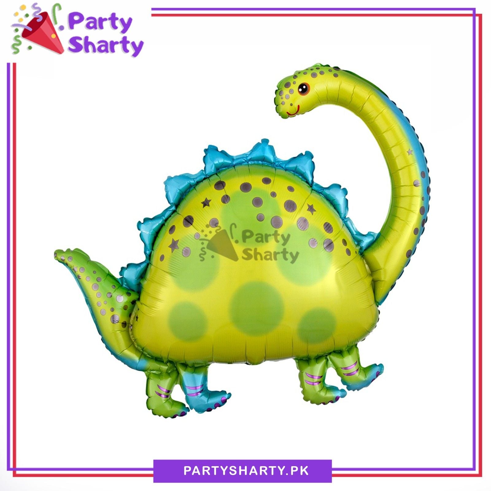 Large Brontosaurus Shaped Foil Balloon for Dinosaur Theme Birthday Party & Decoration