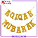 AQIQAH MUBARAK Glitter Foamic Banner For Aqeeqah Theme Decoration and Celebration