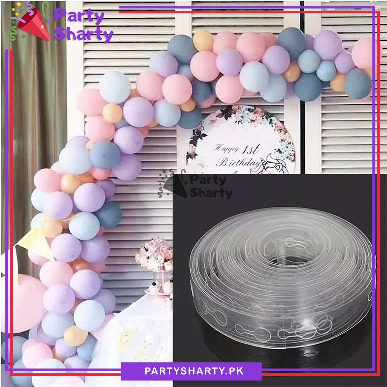 5 Meter/16 Feet Balloon Arch Tape for Birthday Parties and Event Decoration
