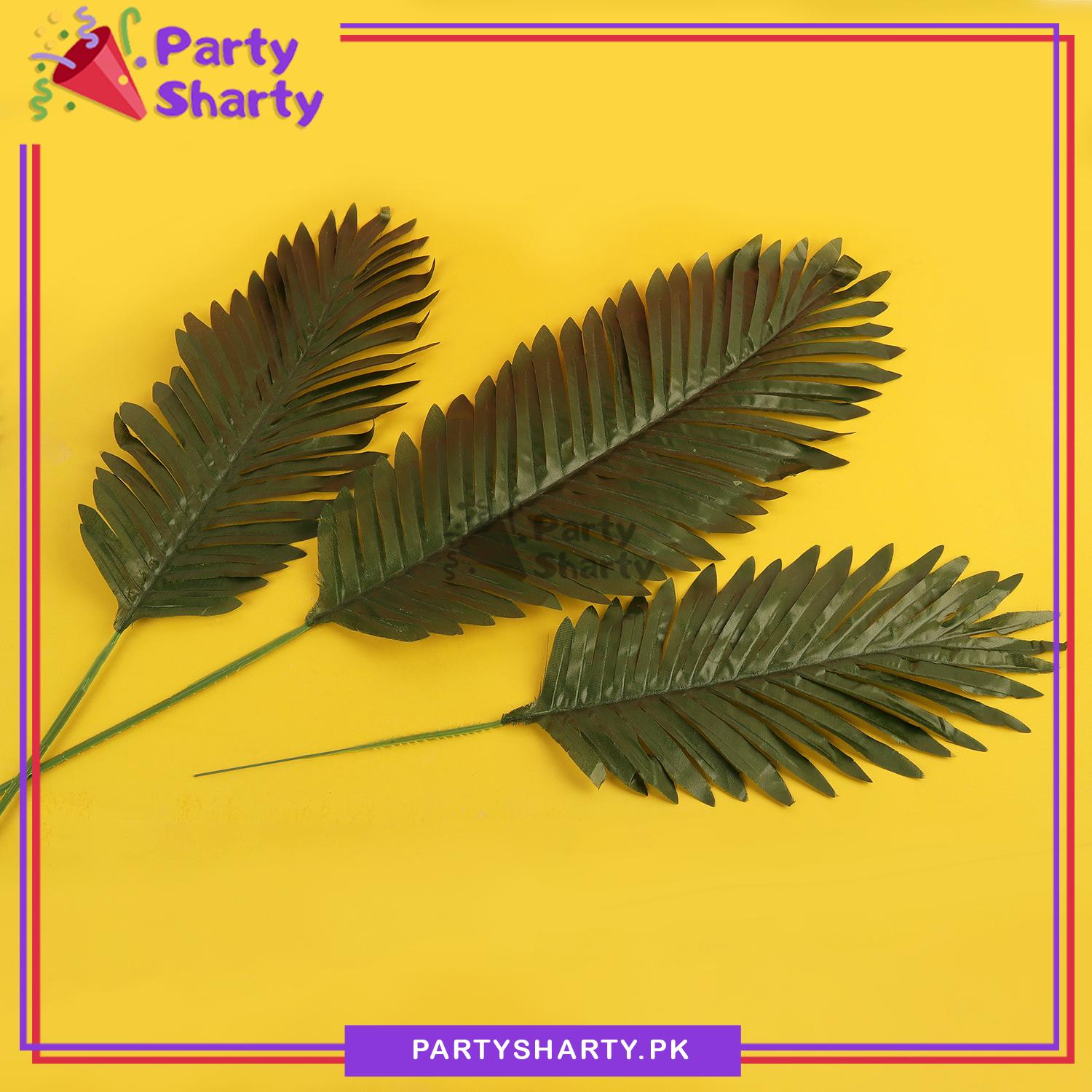 Artificial Leaves Green Palm Leaves For Jungle Theme Decoration and Celebration