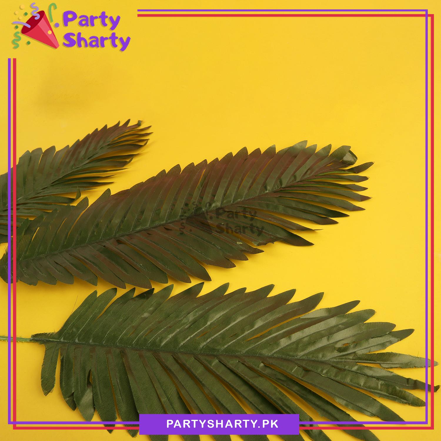 Artificial Leaves Green Palm Leaves For Jungle Theme Decoration and Celebration