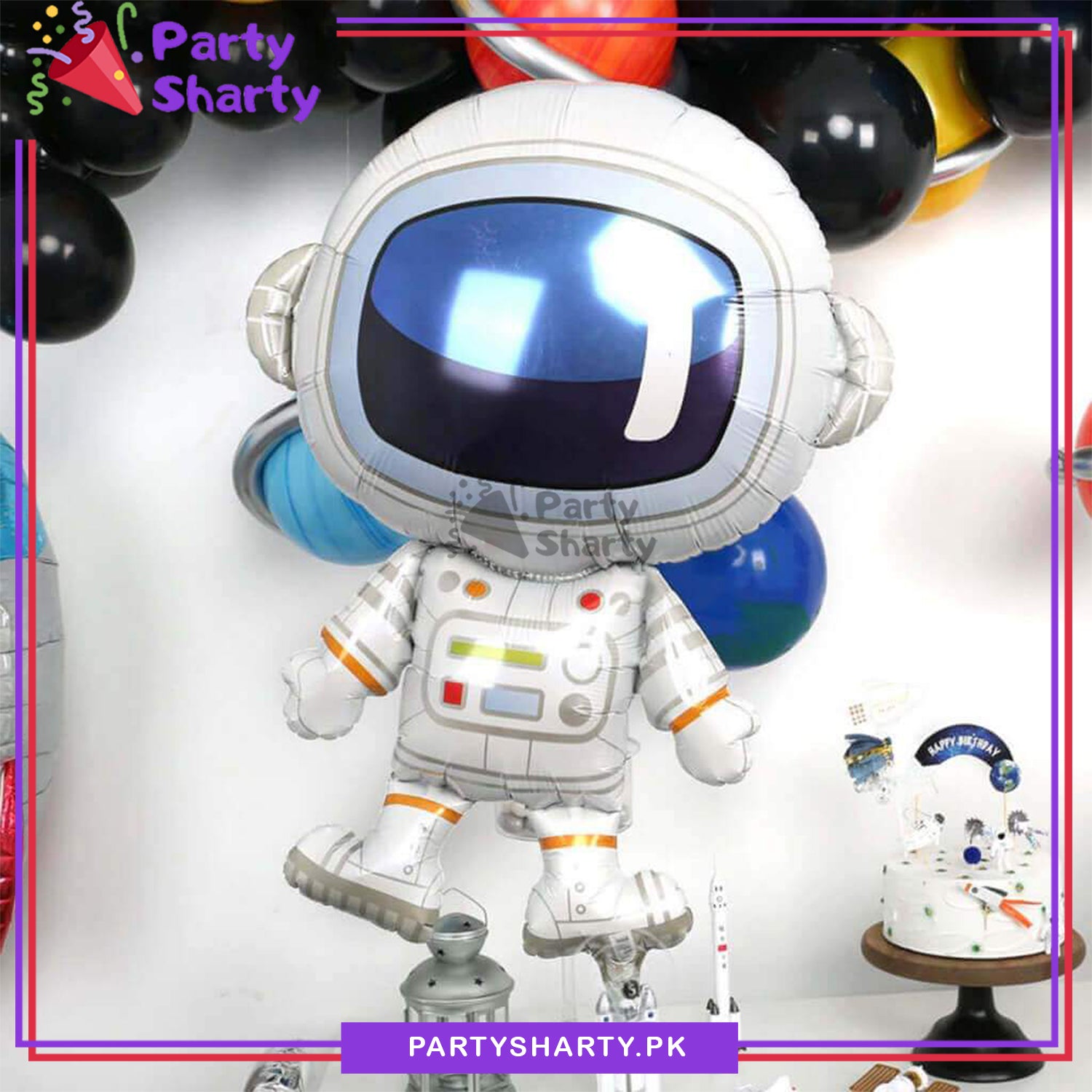 Large Astronaut / Spaceman Shaped Foil Balloon For Space Birthday Party Theme
