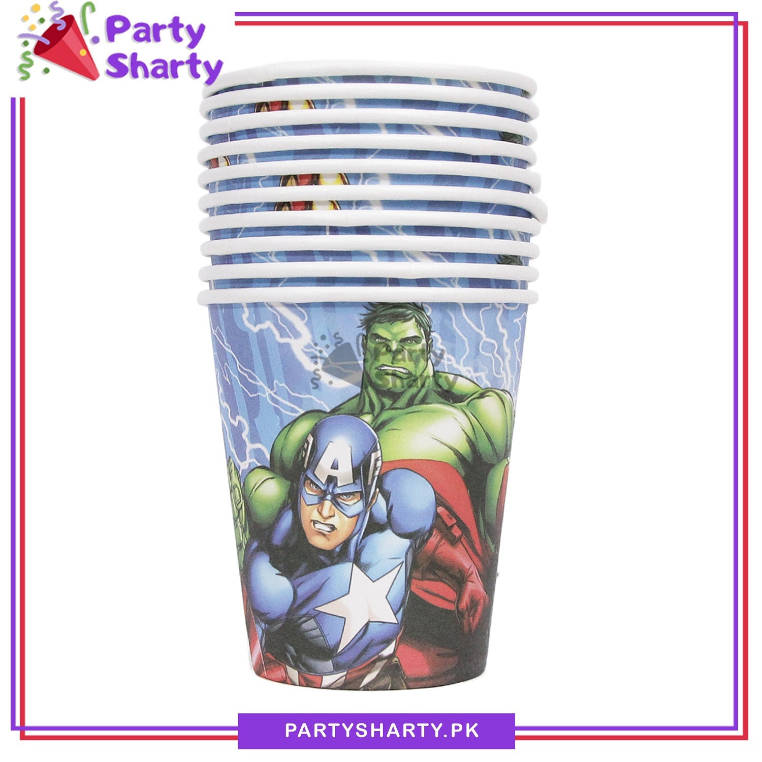 Avengers Theme Birthday Party Paper Cups / Glass For Themed Based Party Supplies and Decorations