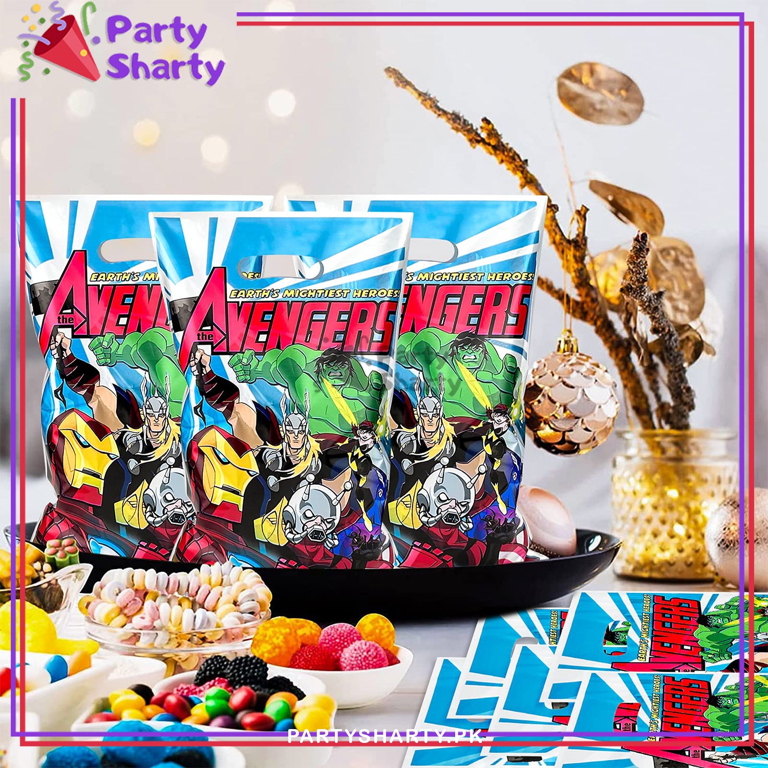 D-2 Avengers Theme Goody Bags Pack of 10 For Avenger Theme Party Decoration and Celebration