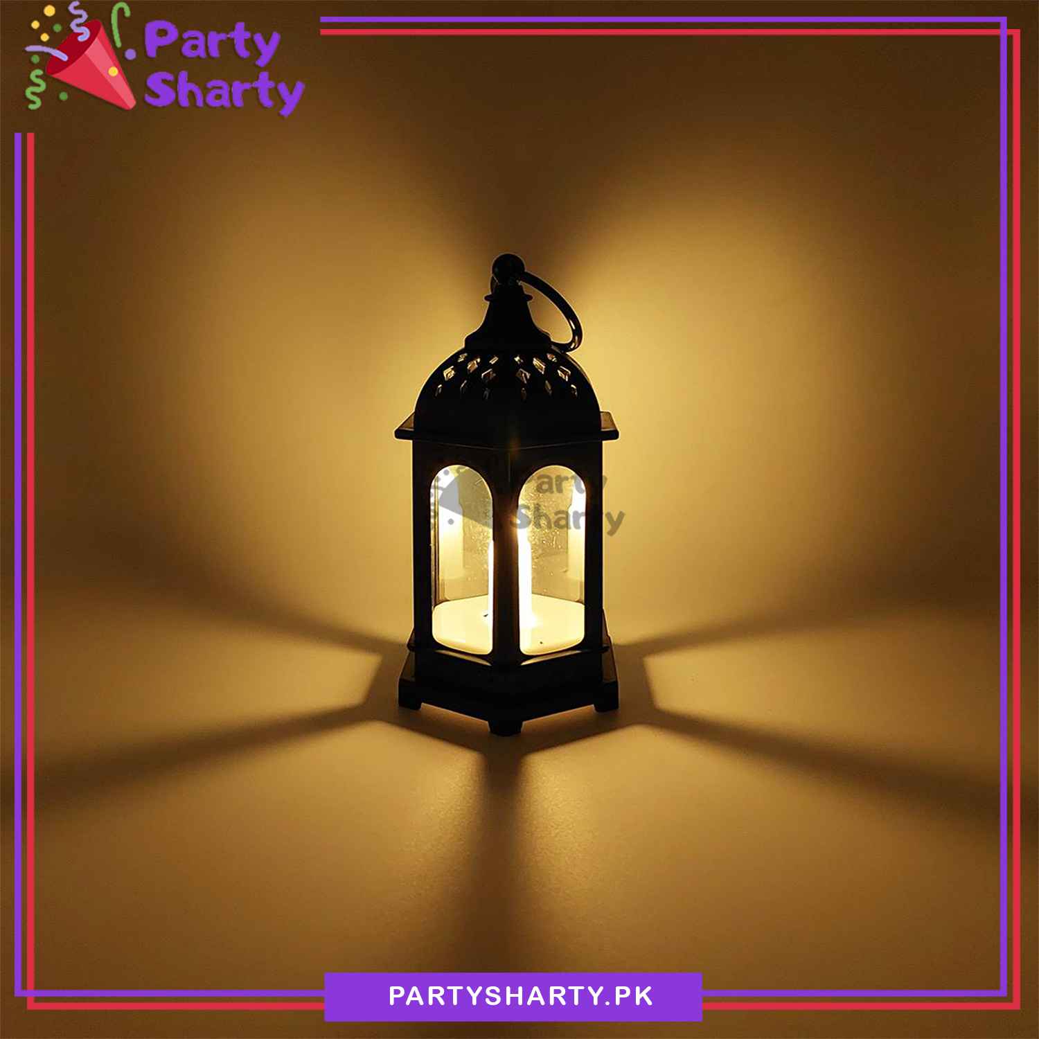 Black Color Lantern Shaped LED light Candle Decorative Led Hanging Lamp