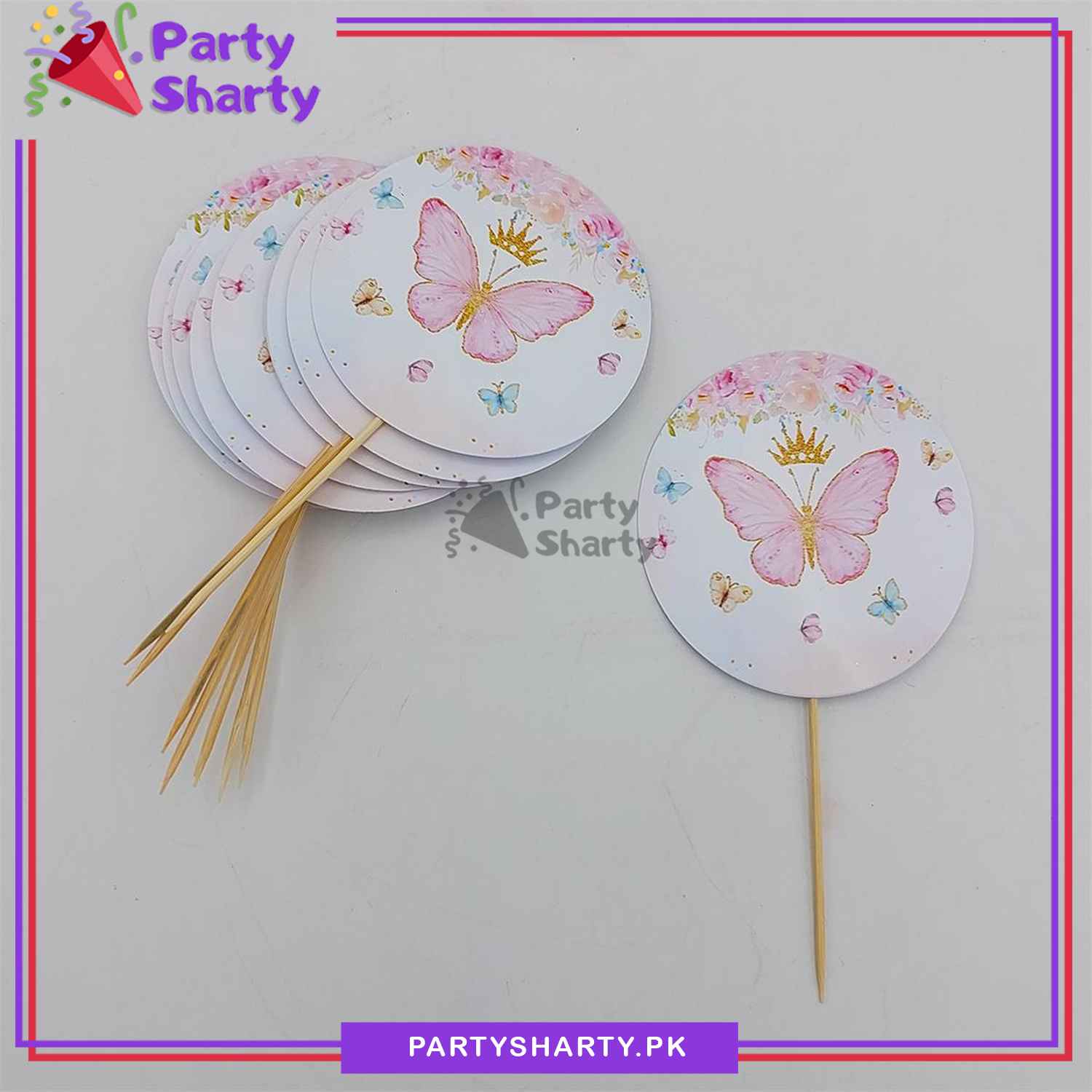 Butterfly Theme Cup Cake Topper For Butterfly Birthday Theme Party and Decoration