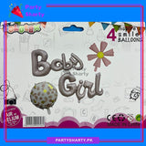 Baby Boy / Girl scripted foil banner with Flowers Foil Balloons For Welcome Baby Decoration & Celebrations