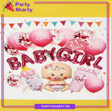 21pcs Baby Girl Theme Set for Welcome Baby / Baby Shower Event Decoration and Celebration