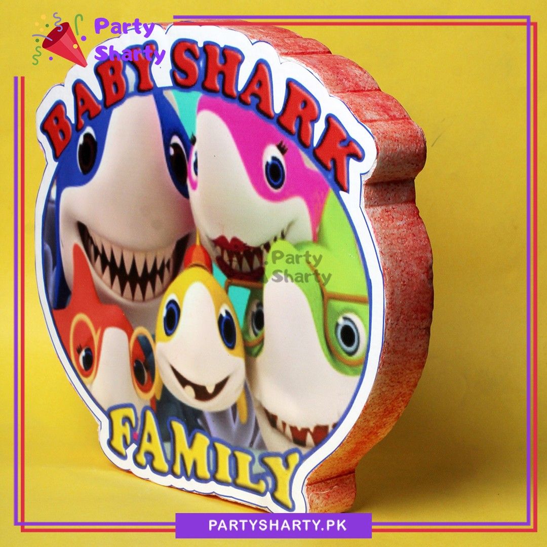 Baby Shark Family Thermocol Standee For Baby Shark Theme Based Birthday Celebration and Party Decoration