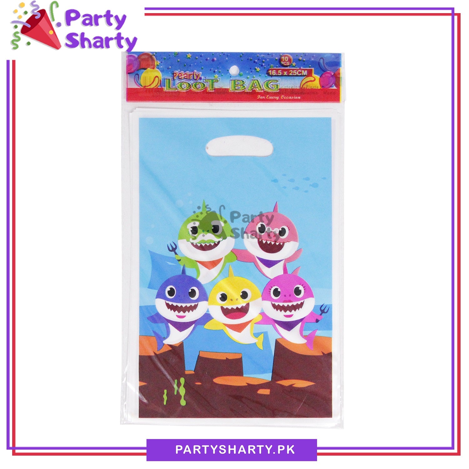 Baby Shark Goody Bag Pack Of 10 Baby Shark Theme Favor Bags