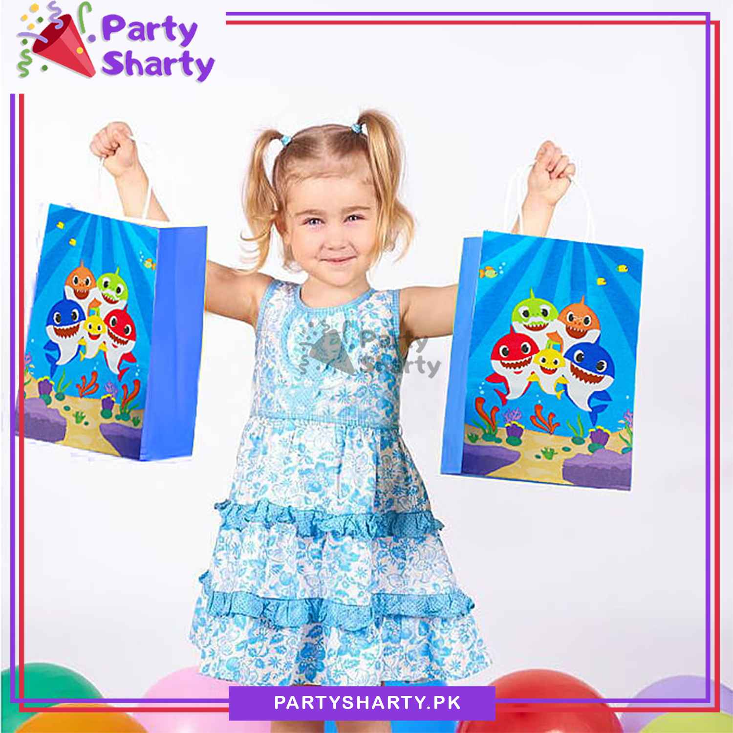 Baby Shark Goody Paper Bag Pack Of 6 Baby Shark Theme Favor Bags