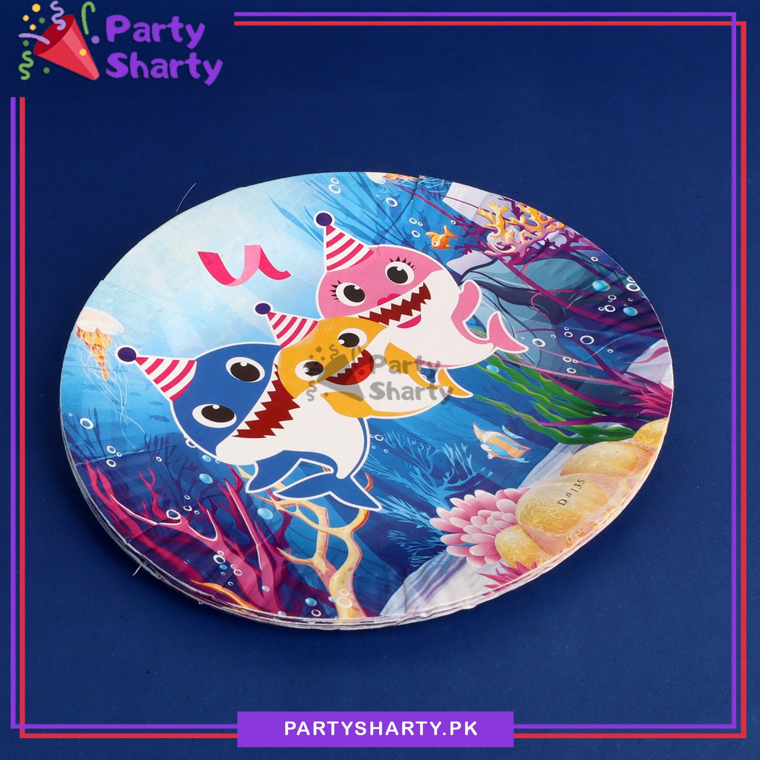 D-2 Baby Shark Theme Party Disposable Paper Plates for Theme Party and Decoration