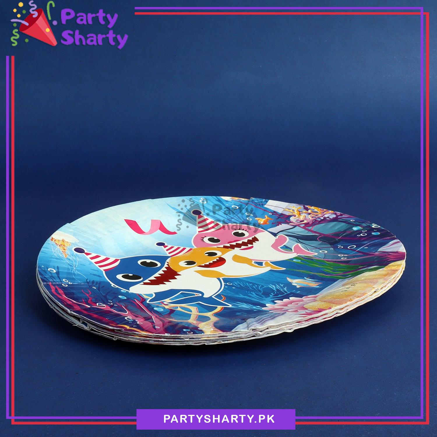 D-2 Baby Shark Theme Party Disposable Paper Plates for Theme Party and Decoration