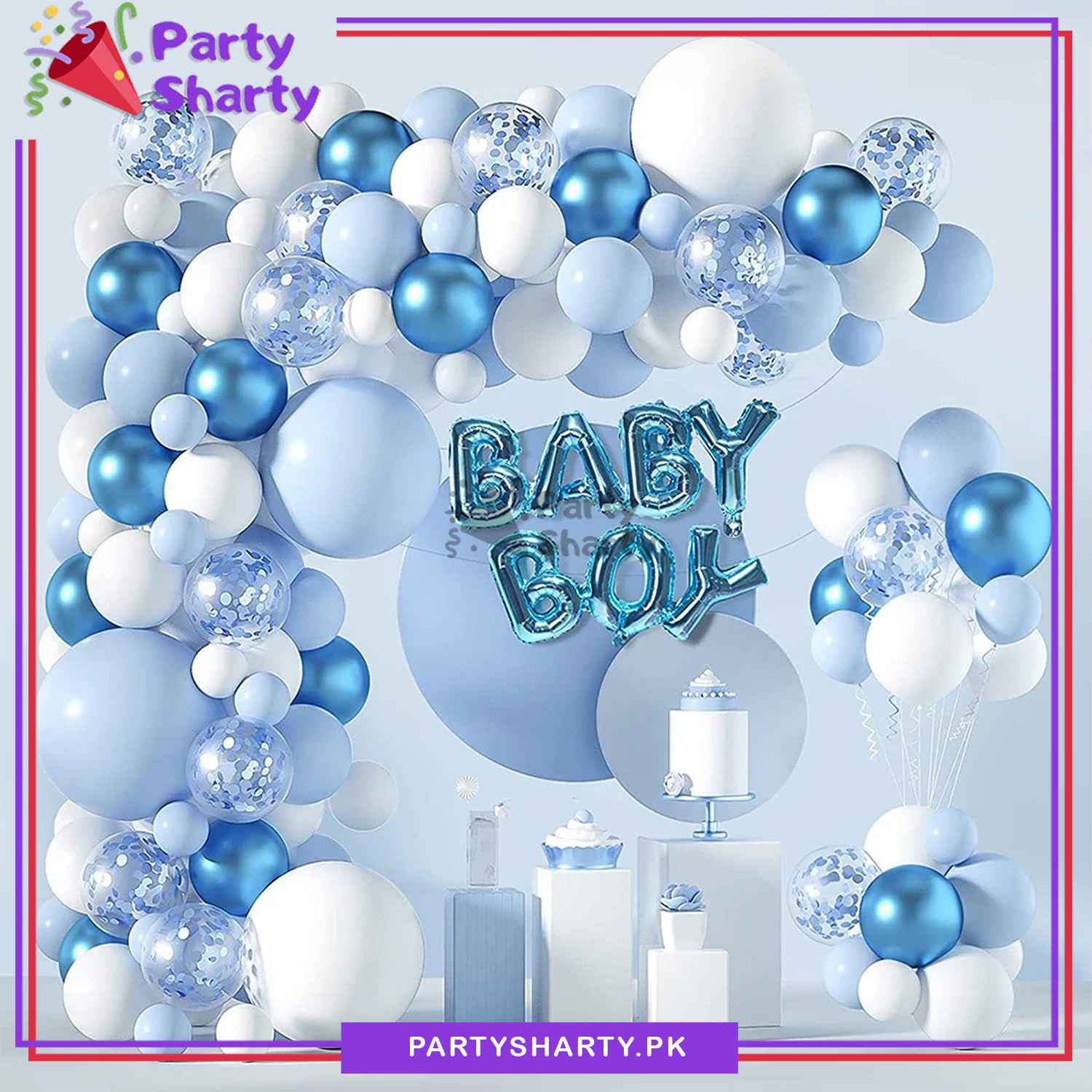 100pcs Baby Boy Theme Set for Welcome Baby / Baby Shower Event Decoration and Celebration