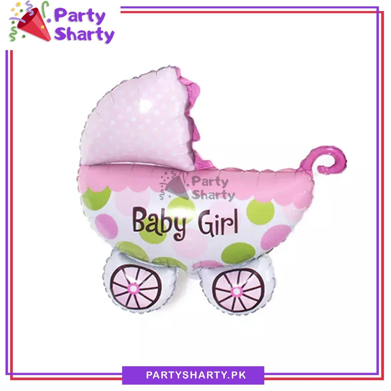 Baby Cart Shaped Foil Balloon for Baby Shower, Gender Reveal Event and Decoration