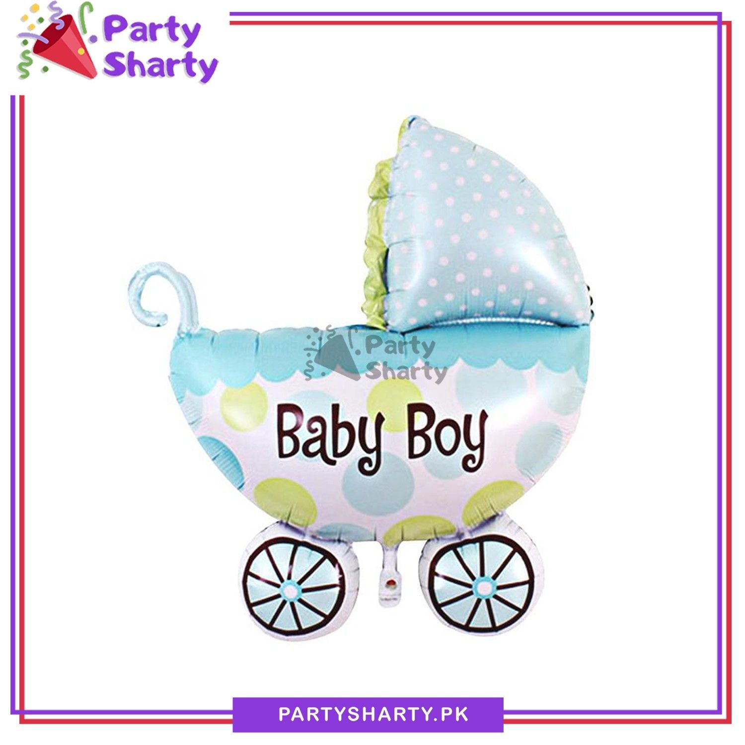 Baby Cart Shaped Foil Balloon for Baby Shower, Gender Reveal Event and Decoration