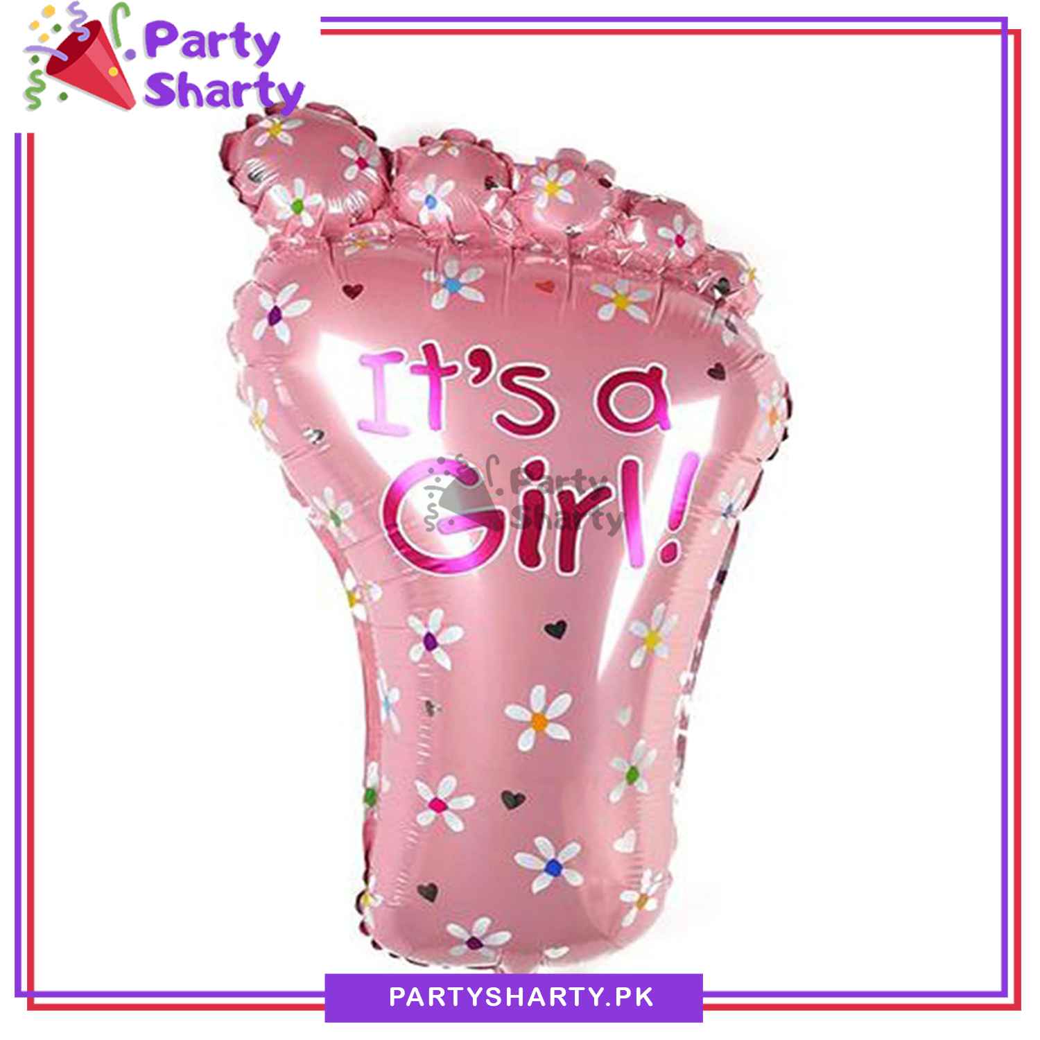 Large Size Its a Boy / Girl Foot Shaped Foil Balloon For Baby Shower, Welcome Baby and Gender Reveal Party Decoration and Celebrations