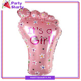 Large Size Its a Boy / Girl Foot Shaped Foil Balloon For Baby Shower, Welcome Baby and Gender Reveal Party Decoration and Celebrations