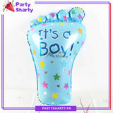 Large Size Its a Boy / Girl Foot Shaped Foil Balloon For Baby Shower, Welcome Baby and Gender Reveal Party Decoration and Celebrations