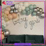 Baby Girl Scripted Foil Balloon Banner For Baby Shower, Welcome Baby and Gender Reveal Decoration and Celebrations