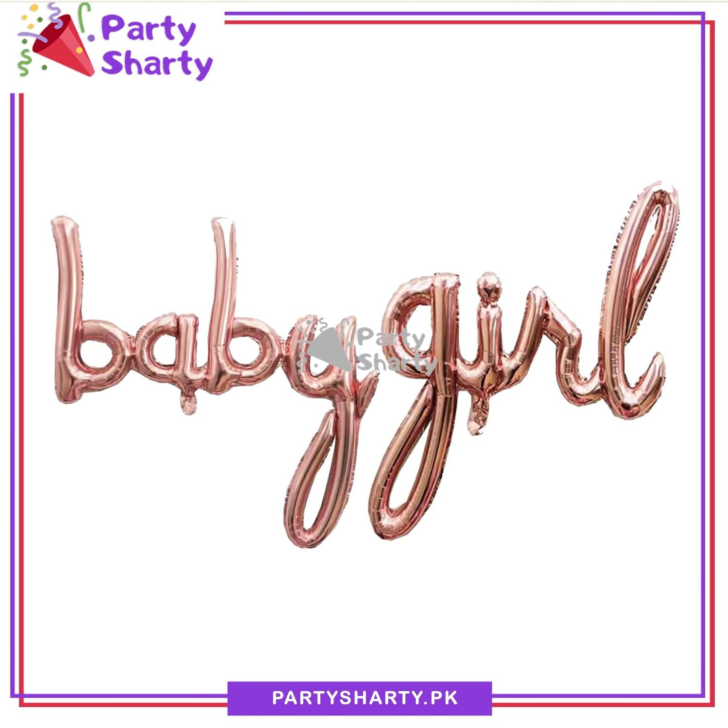 Baby Girl Scripted Foil Balloon Banner For Baby Shower, Welcome Baby and Gender Reveal Decoration and Celebrations