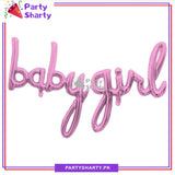 Baby Girl Scripted Foil Balloon Banner For Baby Shower, Welcome Baby and Gender Reveal Decoration and Celebrations