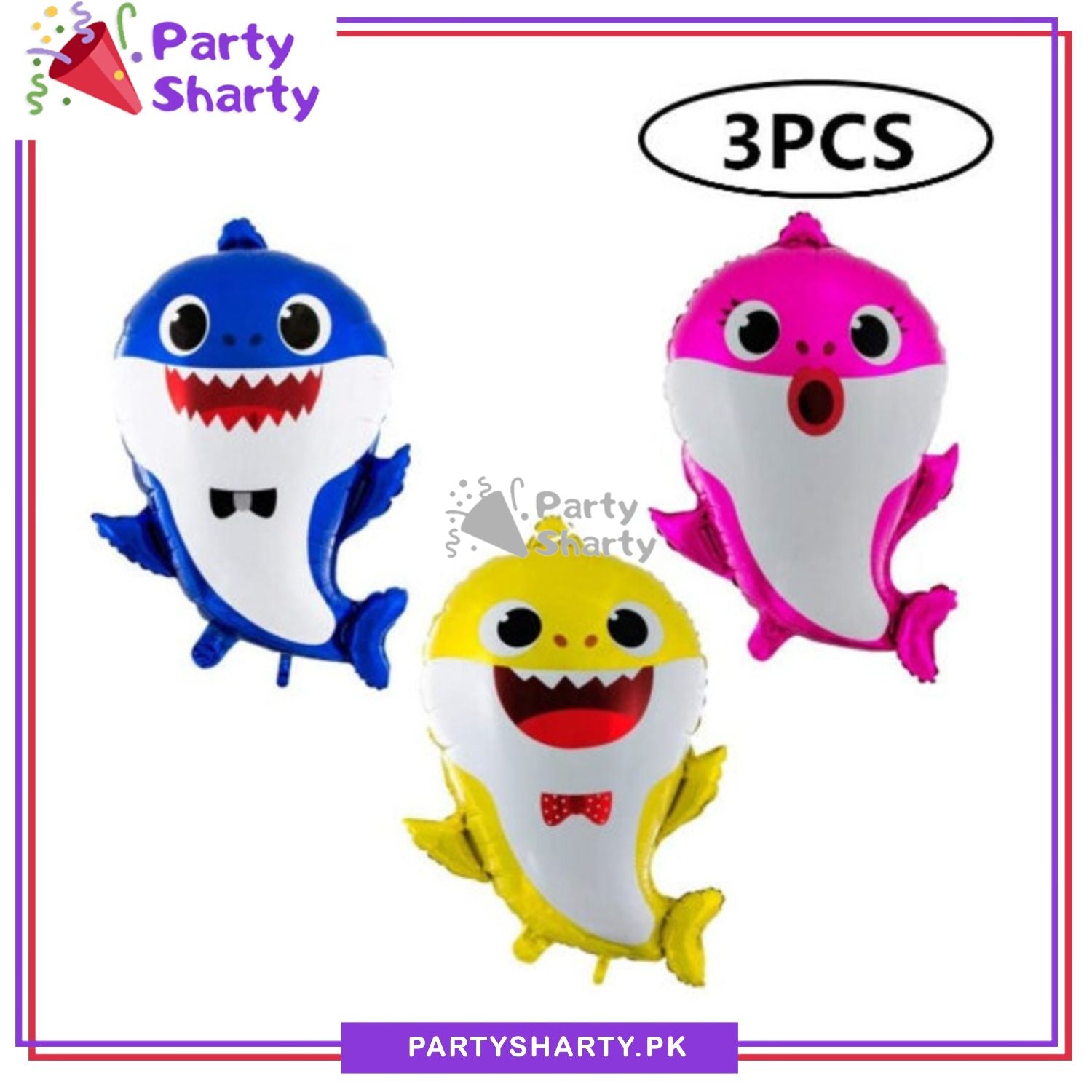 Baby Shark Shaped Foil Balloon for Baby Shark Theme Birthday Party Celebration and Decoration