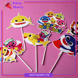 Baby Shark Theme Cake Topper Set of 6 for Baby Shark Theme Birthday Decoration and Celebration