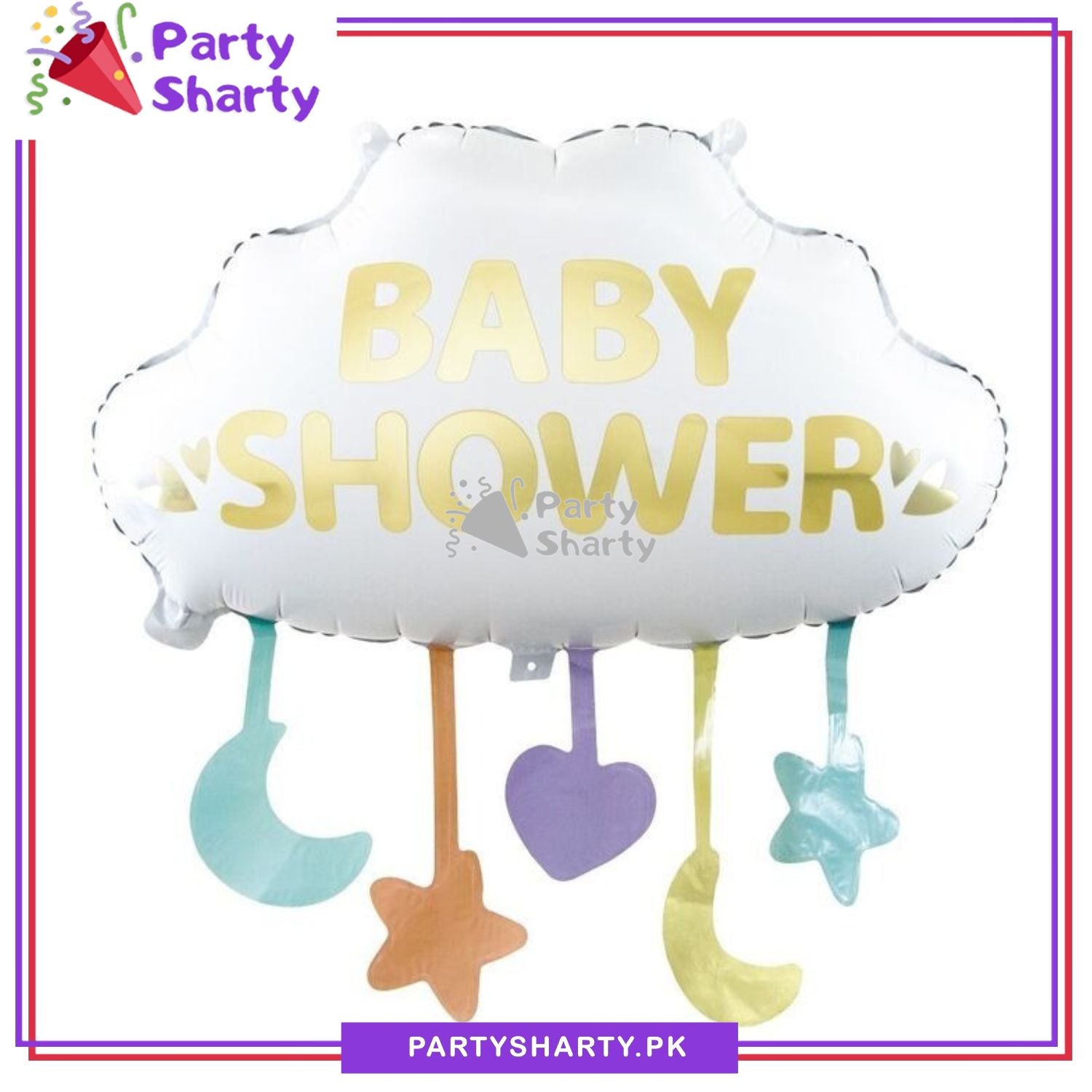 Baby Shower Cloud Shaped Foil Balloon For Baby Shower and Gender Reveal Decoration and Celebration