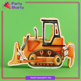 Backhoe Thermocol Standee For Construction Theme Based Birthday Celebration and Party Decoration