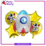 Rocket Shaped Balloon Theme Set of 5 For Space Theme Decoration & Celebrations