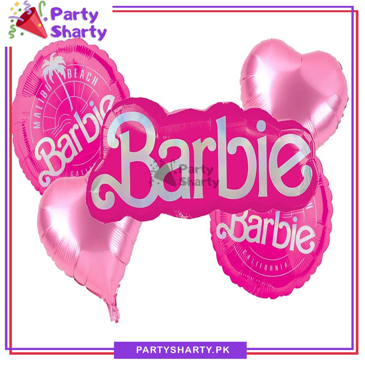 5pcs/set Barbie Foil Balloons For Barbie Theme Party Decoration and Celebration