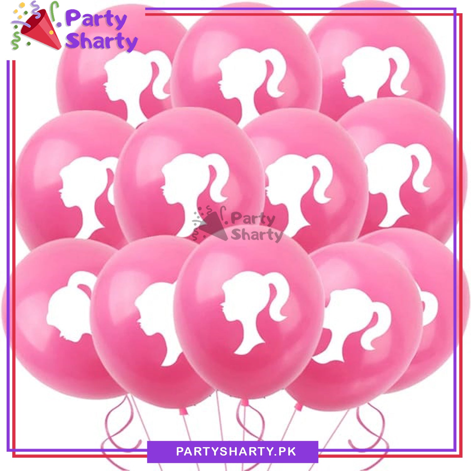 Barbie Silhouette Printed Latex Balloons For Birthday and Party Decoration