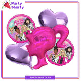 5pcs/set Barbie Silhouette Shaped Foil Balloons For Barbie Theme Party Decoration and Celebration