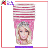 D-1 Barbie Doll Theme Paper Cups / Glass For Theme Based Decoration and Celebration