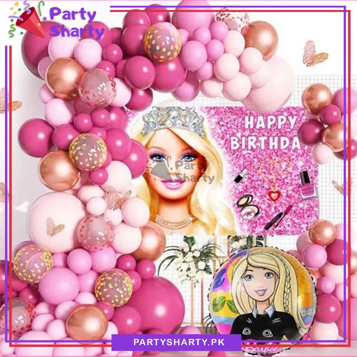 Barbie Doll Birthday Party Supplies Banner Balloons Birthday Set Decoration